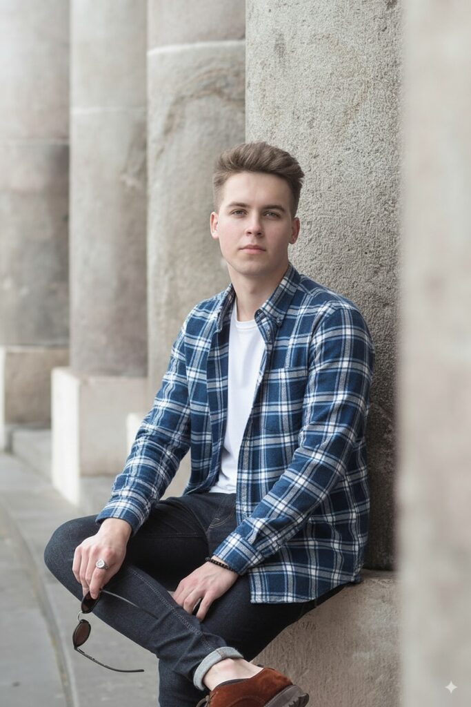 Nano Banana - fiú kockásingben/Gemini